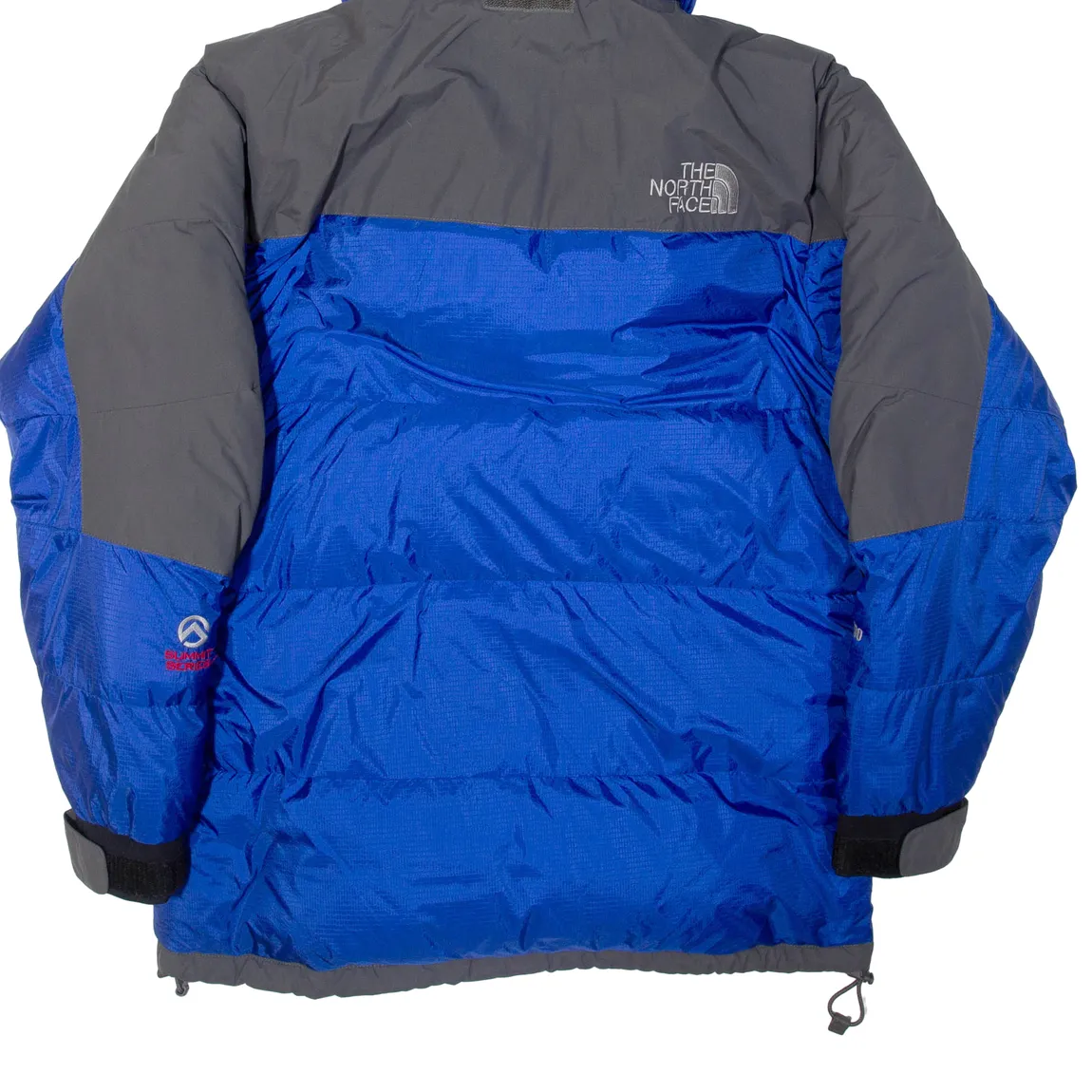 THE NORTH FACE 700 Down Insulated Mens Puffer Coat Blue Hooded Colourblock M