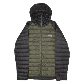 THE NORTH FACE 800 Mens Puffer Jacket Green Hooded Colourblock XL