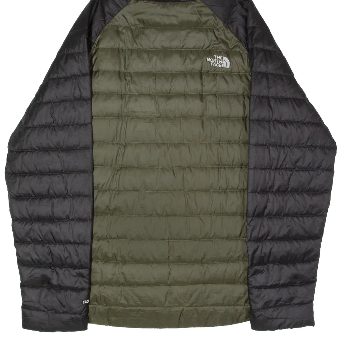 THE NORTH FACE 800 Mens Puffer Jacket Green Hooded Colourblock XL