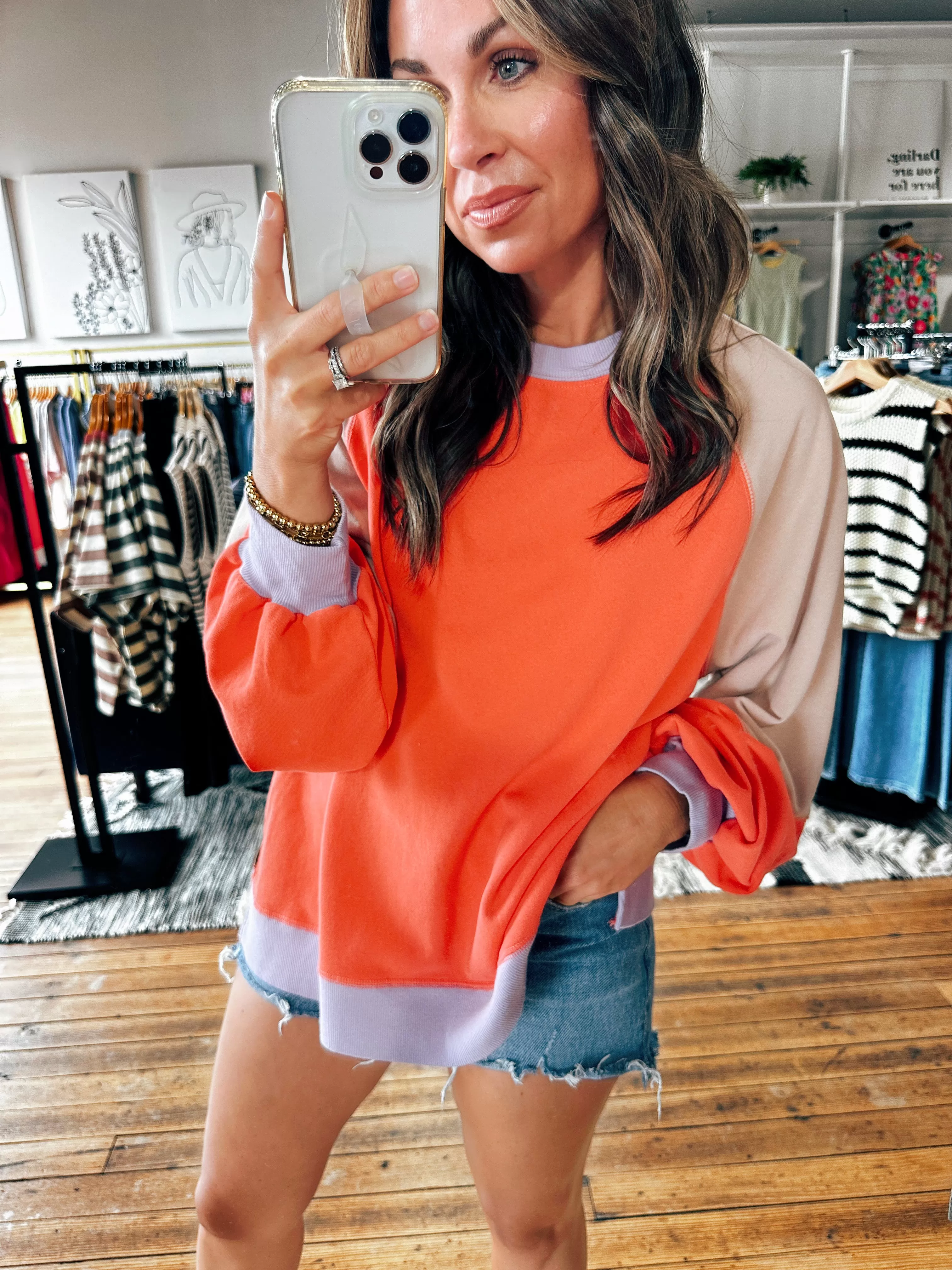 Tristen Color Block Pullover-2 Colors