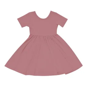 Twirl Dress in Dusty Rose