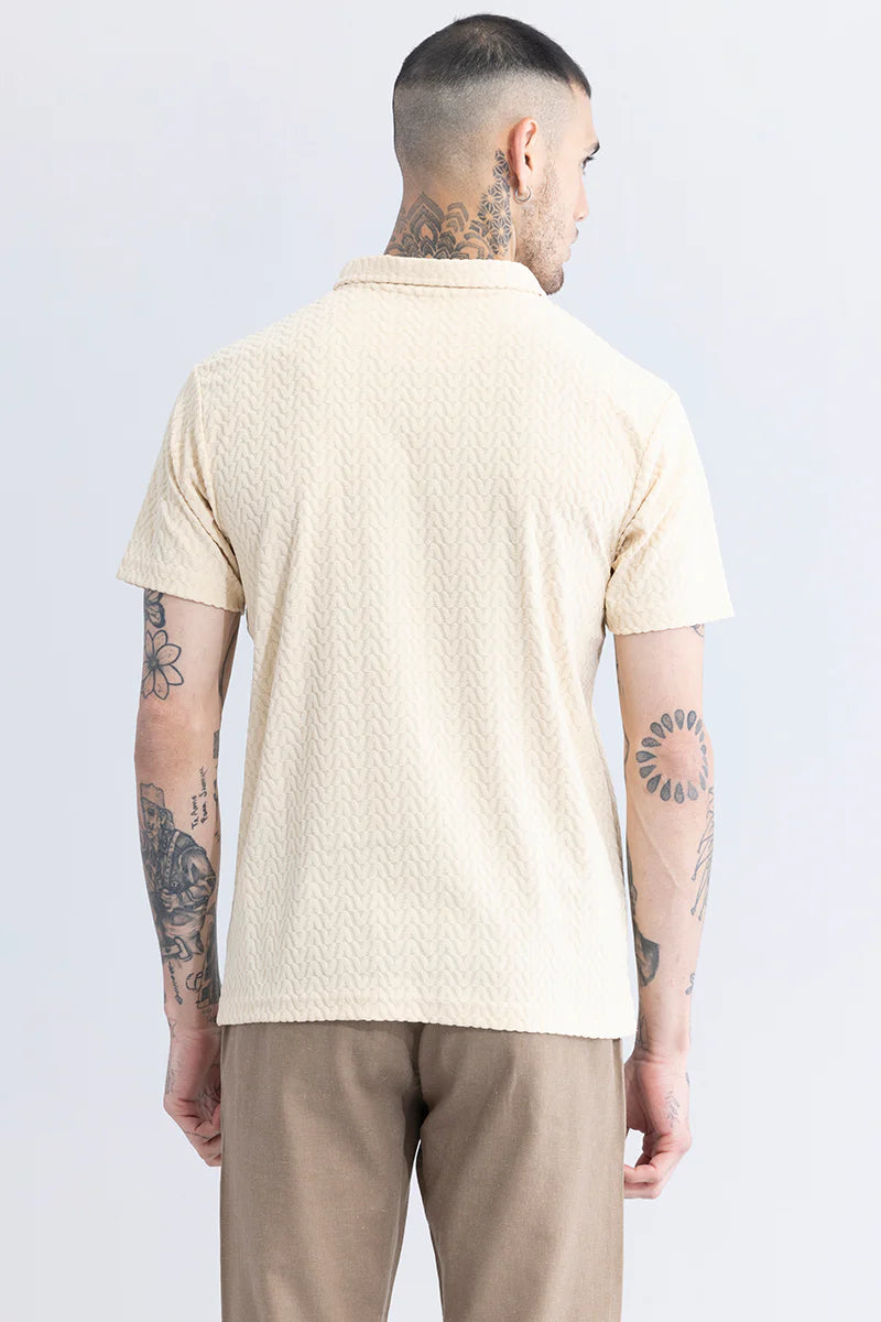 verti-zip cream t-shirt