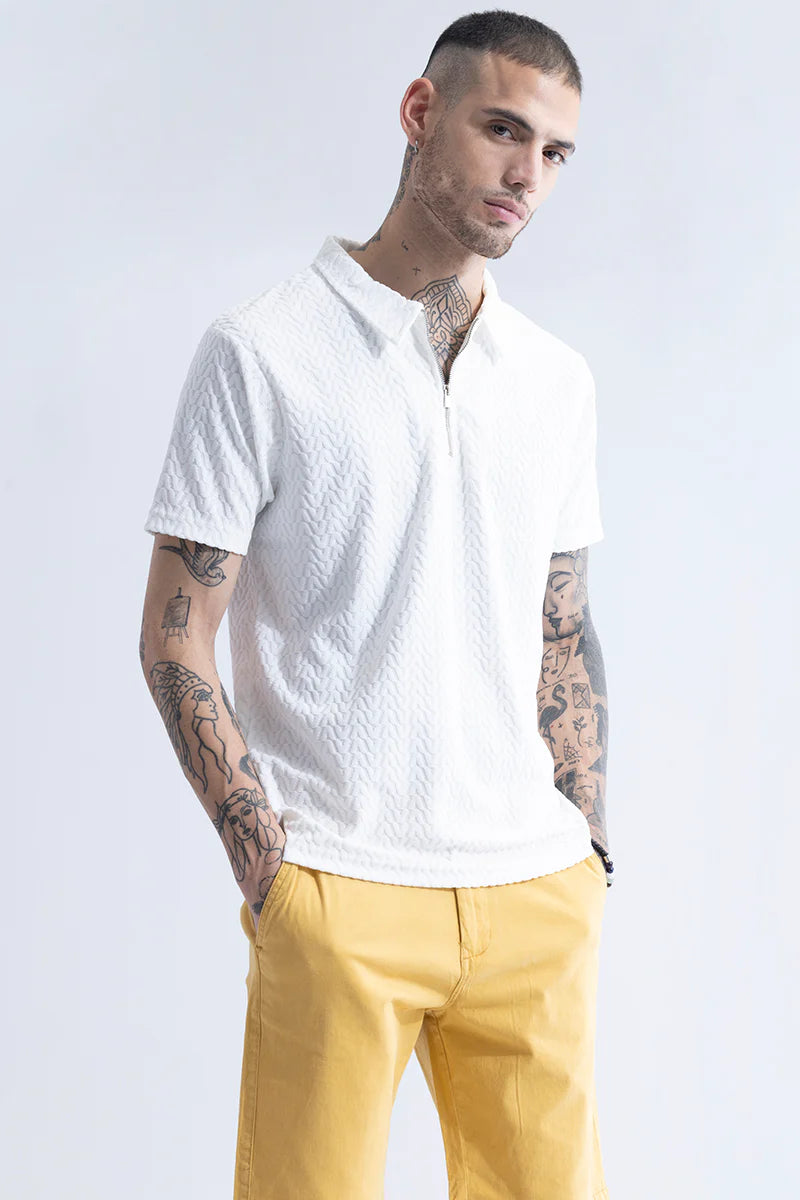 verti-zip white t-shirt