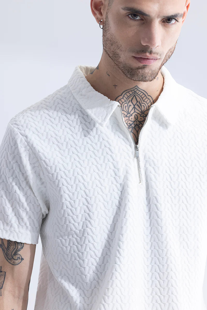 verti-zip white t-shirt