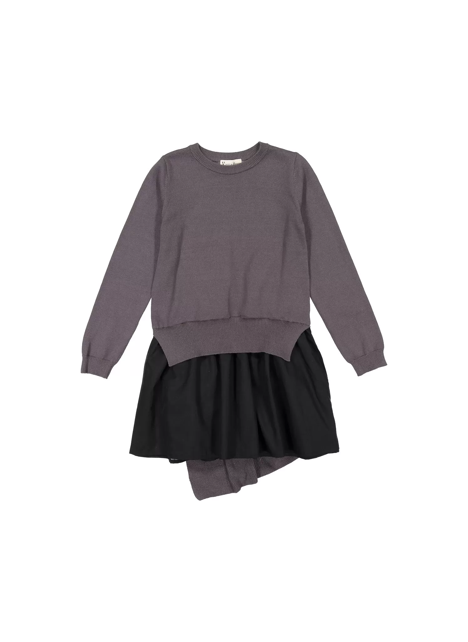 Vierra Rose Kimberly Ruffle Bottom Sweater Dress in Grey