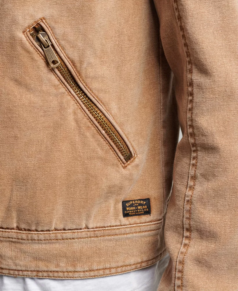 Vintage Canvas Racer Jacket | Denim Co Tobacco Brown