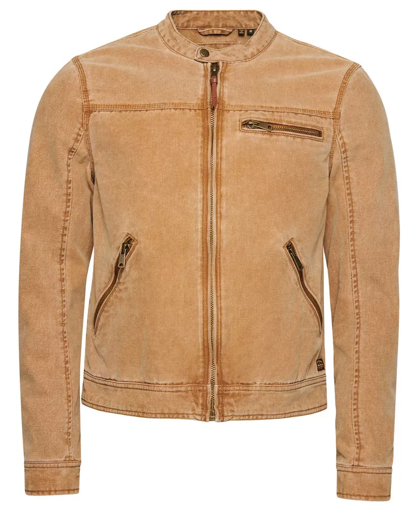 Vintage Canvas Racer Jacket | Denim Co Tobacco Brown