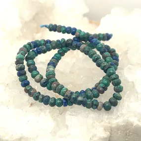 Vintage Stock Arizona Azurite Malacite Beads Rondelles 4mm Jerome, Arizona