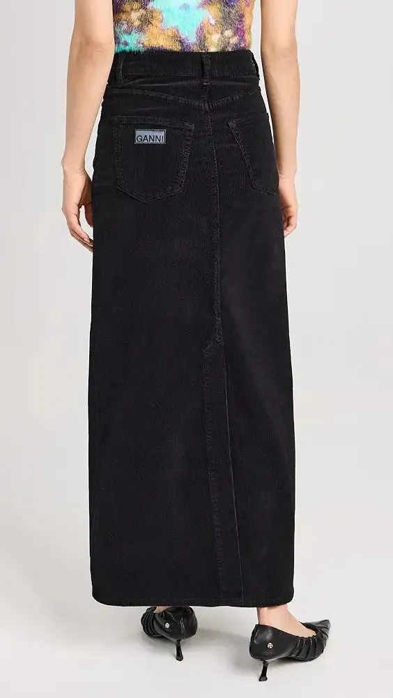 Washed Corduroy Long Skirt