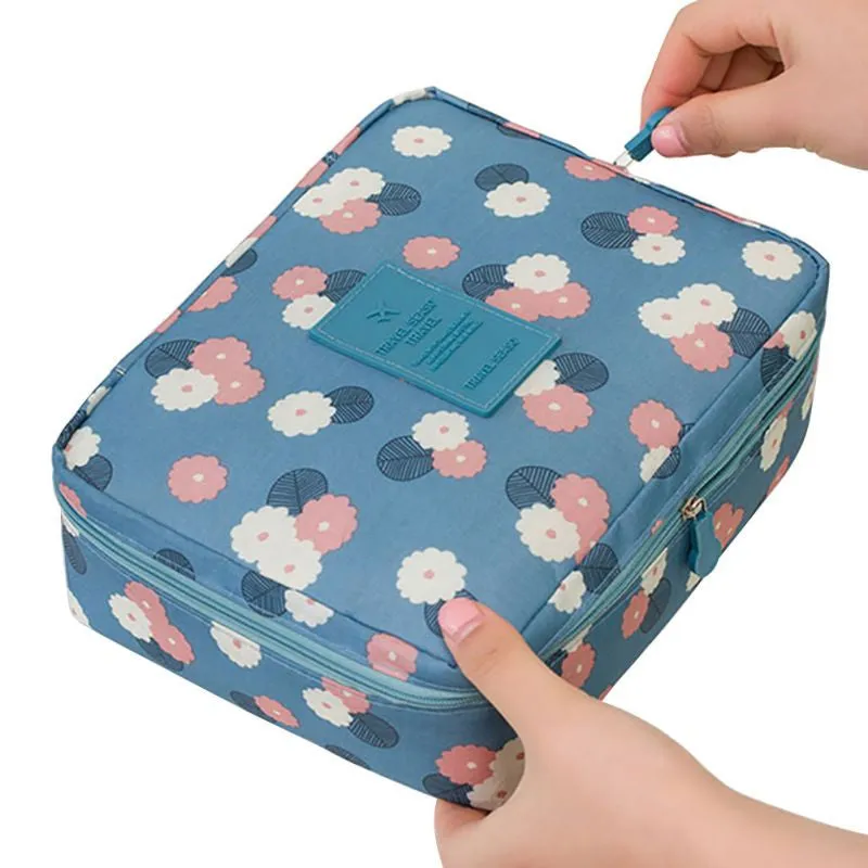 Waterproof Nylon Zipper Women Makeup Bag Cosmetic Toiletry Storage Travel Wash Pouch Bag Makeup Tool Kits SM6