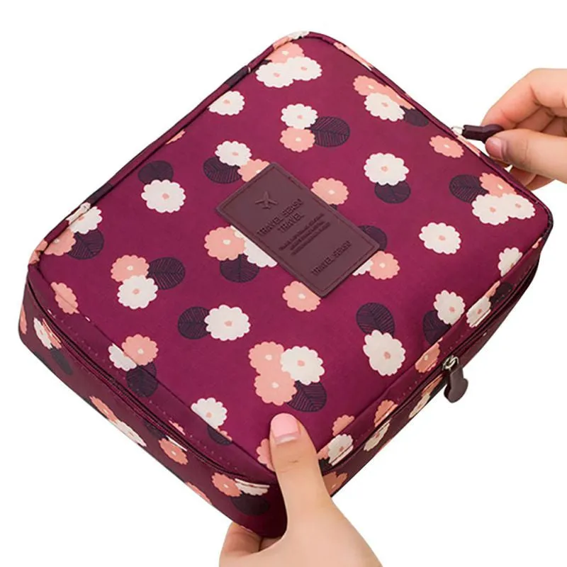 Waterproof Nylon Zipper Women Makeup Bag Cosmetic Toiletry Storage Travel Wash Pouch Bag Makeup Tool Kits SM6