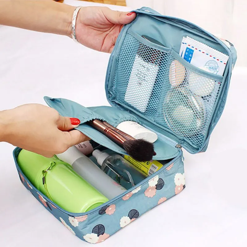 Waterproof Nylon Zipper Women Makeup Bag Cosmetic Toiletry Storage Travel Wash Pouch Bag Makeup Tool Kits SM6