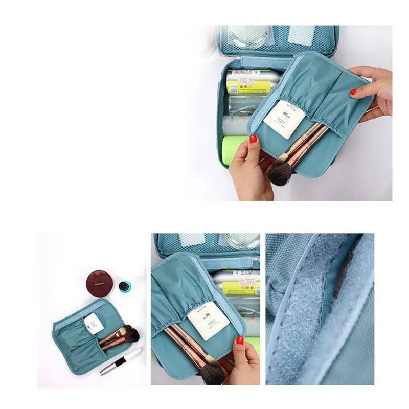 Waterproof Nylon Zipper Women Makeup Bag Cosmetic Toiletry Storage Travel Wash Pouch Bag Makeup Tool Kits SM6