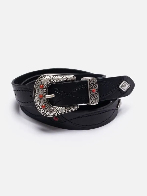 Western Embellished Belt Black