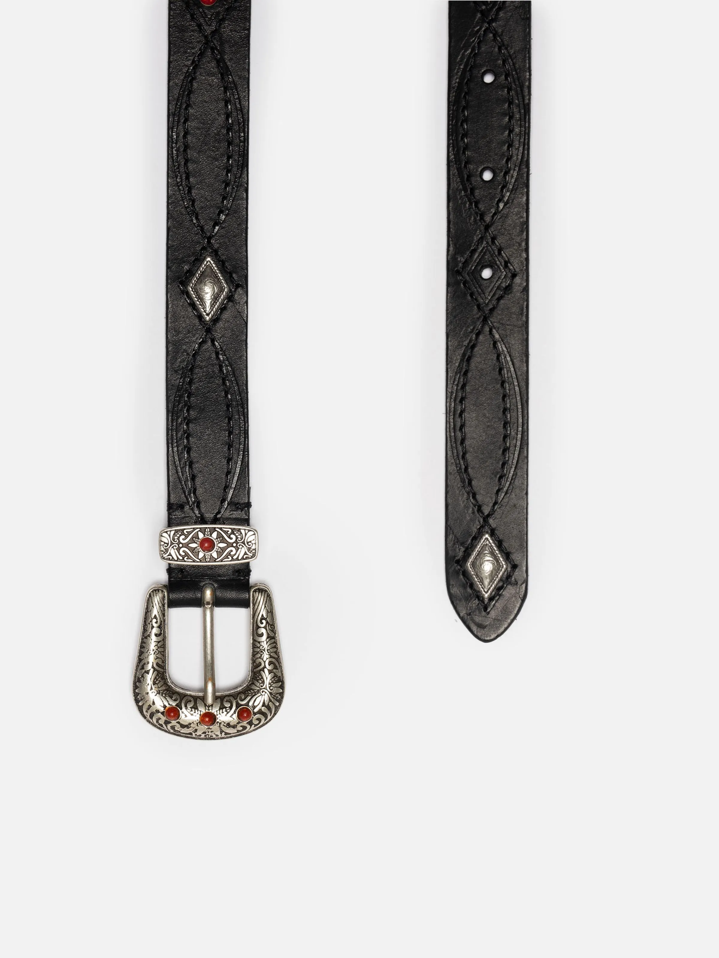 Western Embellished Belt Black